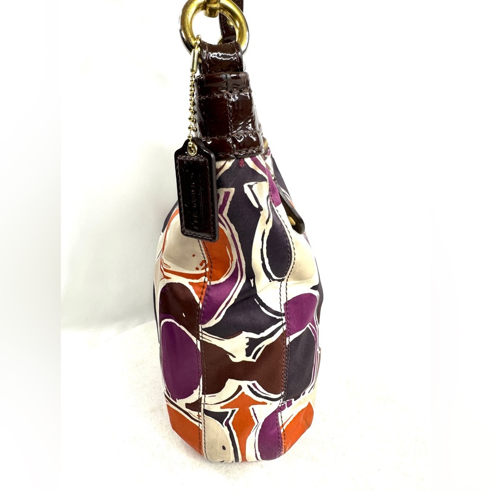 Coach Ashley F20016 Hand Drawn Scarf Print Multicolor Hippie Shoulder Bag Purse - Picture 4 of 14
